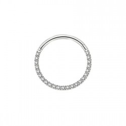 Crystal Pave Clicker Piercing Silber