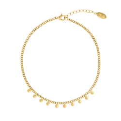 Mini Dangle Coin Anklet 14K Gold Plated